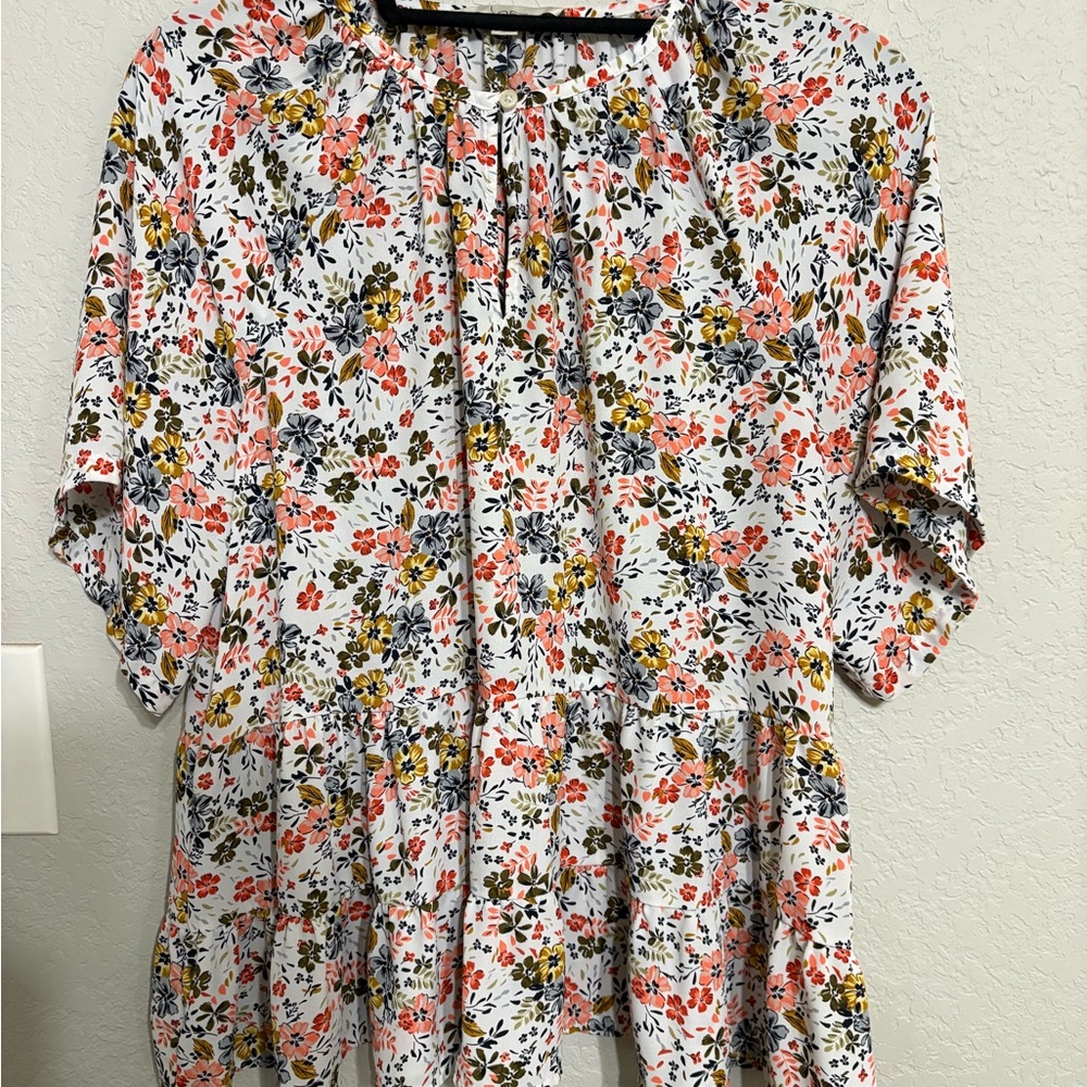 LOFT Multicolor Floral Blouse
